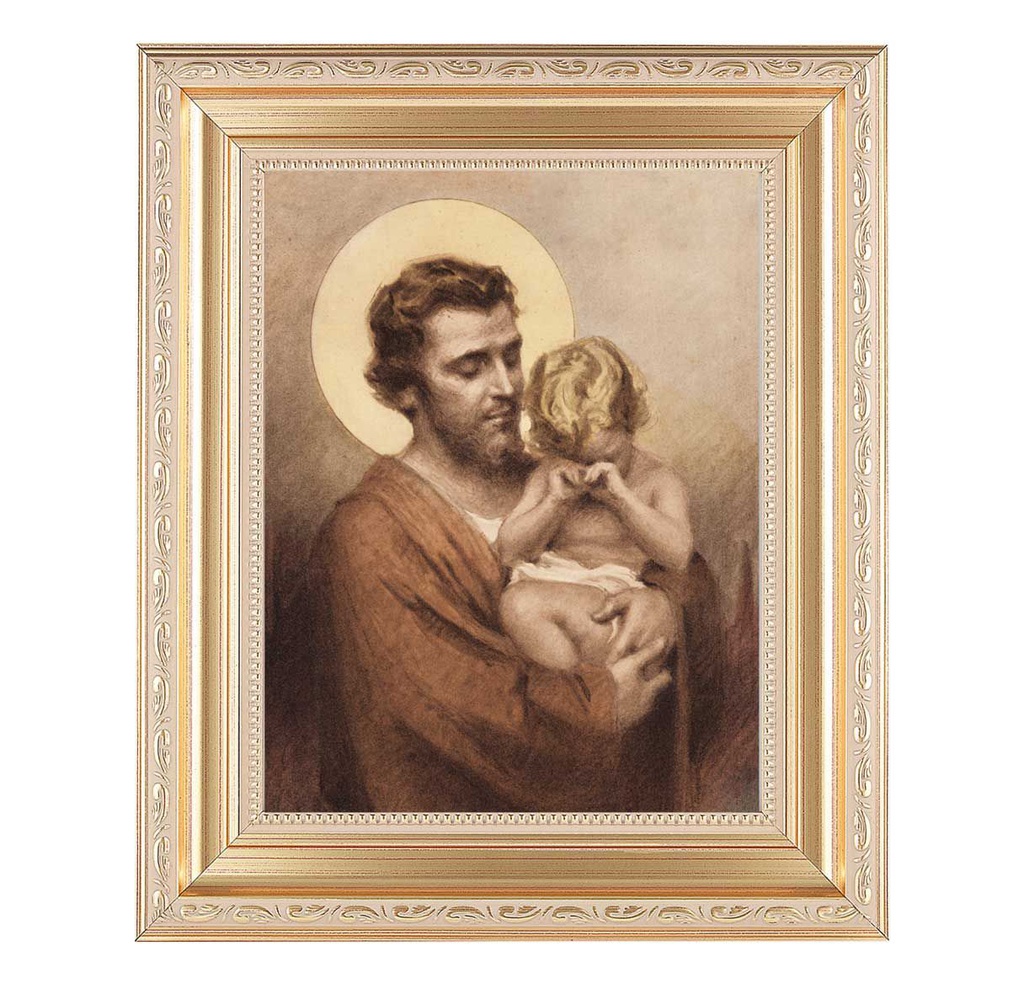 8" X 10" Saint Joseph Print Under Glass