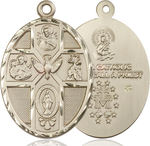 14kt Gold 5-Way Holy Spirit Medal