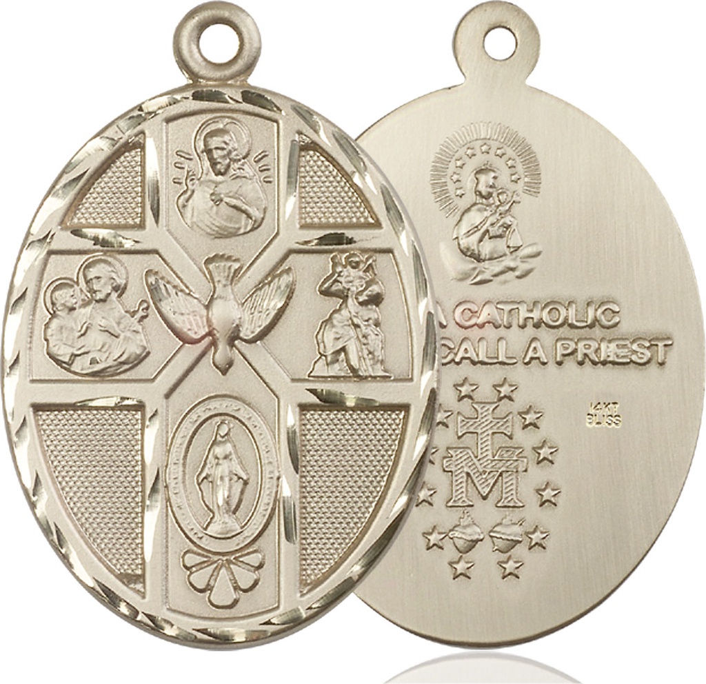 14kt Gold 5-Way Holy Spirit Medal