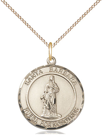 14kt Gold Filled Santa Barbara Pendant on a 18 inch Gold Filled Light Curb chain