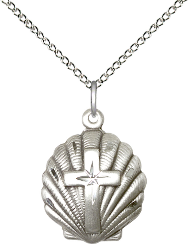 Sterling Silver Cross Pendant on a 18 inch Sterling Silver Light Curb chain