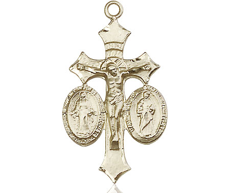 14kt Gold Jesus, Mary &amp; Joseph Medal