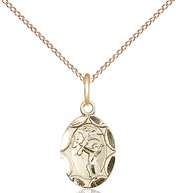 14kt Gold Filled Saint Francis Pendant on a 18 inch Gold Filled Light Curb chain