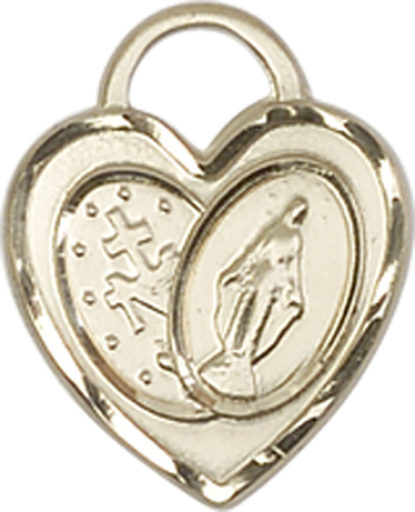 14kt Gold Miraculous Heart Medal