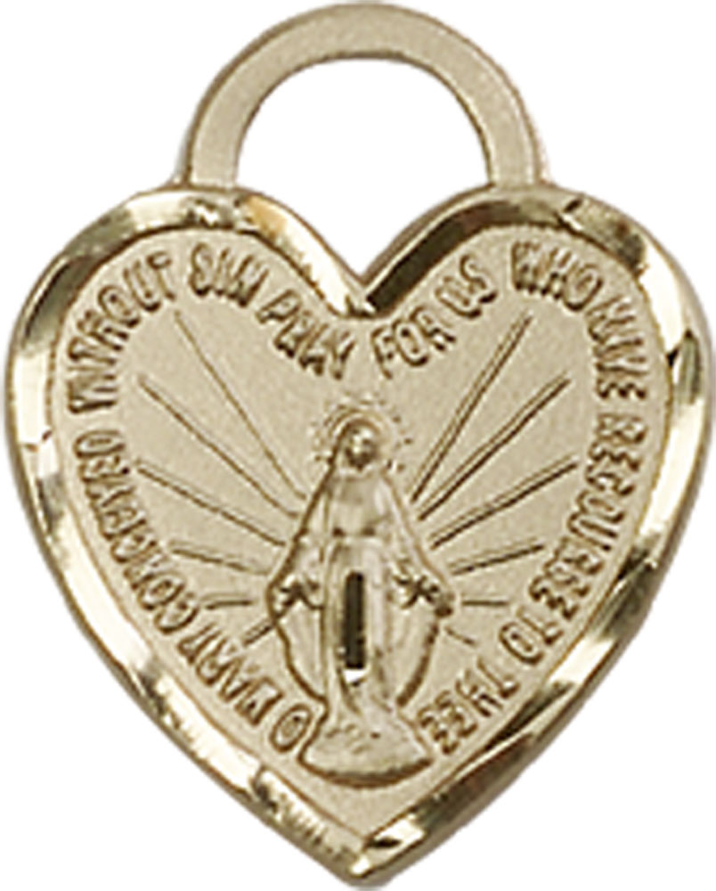14kt Gold Miraculous Heart Medal