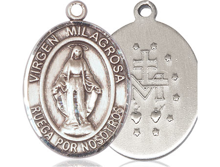 Sterling Silver Virgen Milagrosa Medal