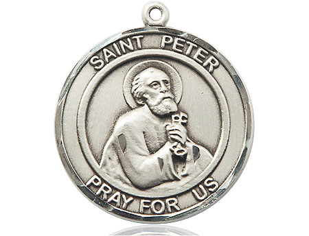 Sterling Silver Saint Peter the Apostle Medal