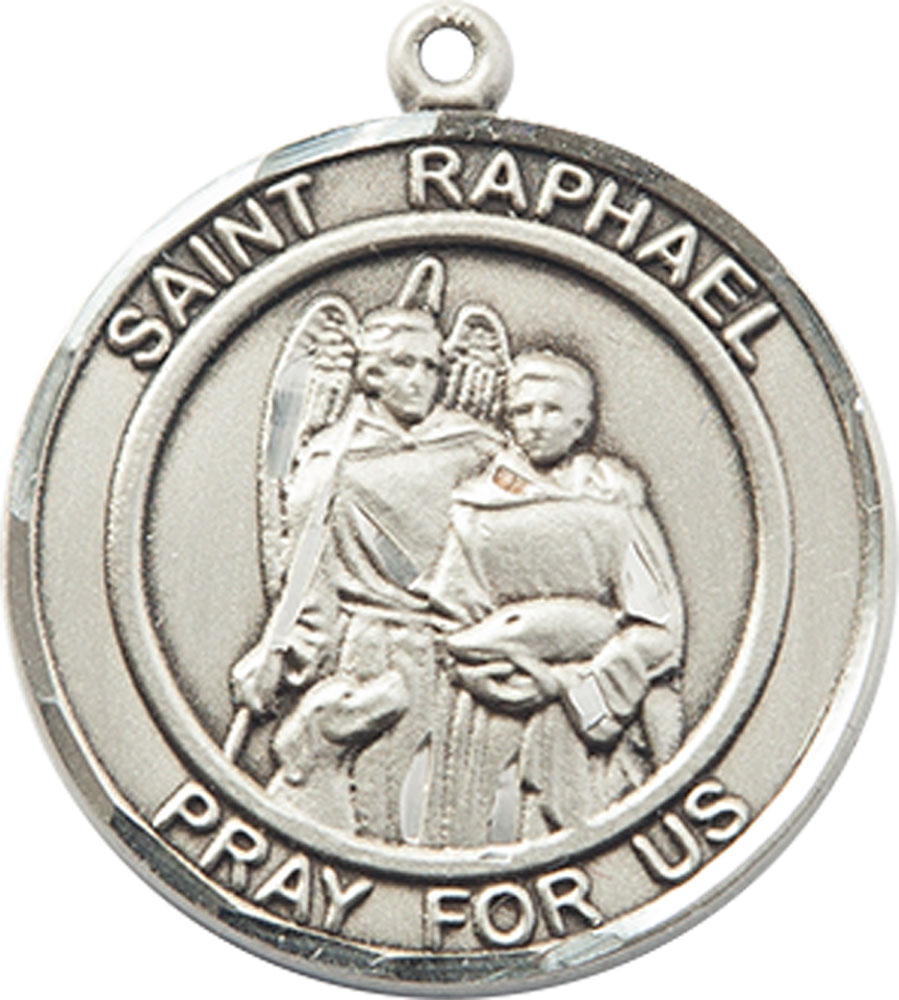 Sterling Silver Saint Raphael the Archangel Medal