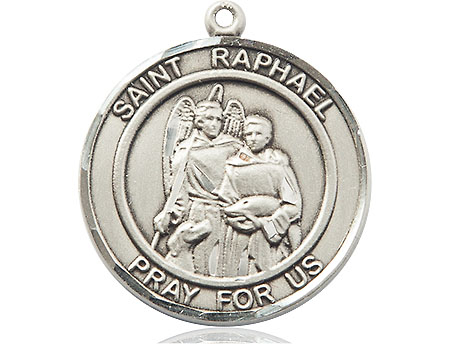 Sterling Silver Saint Raphael the Archangel Medal