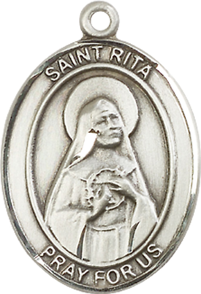 Sterling Silver Saint Rita of Cascia Medal