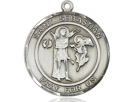 Sterling Silver Saint Sebastian Medal