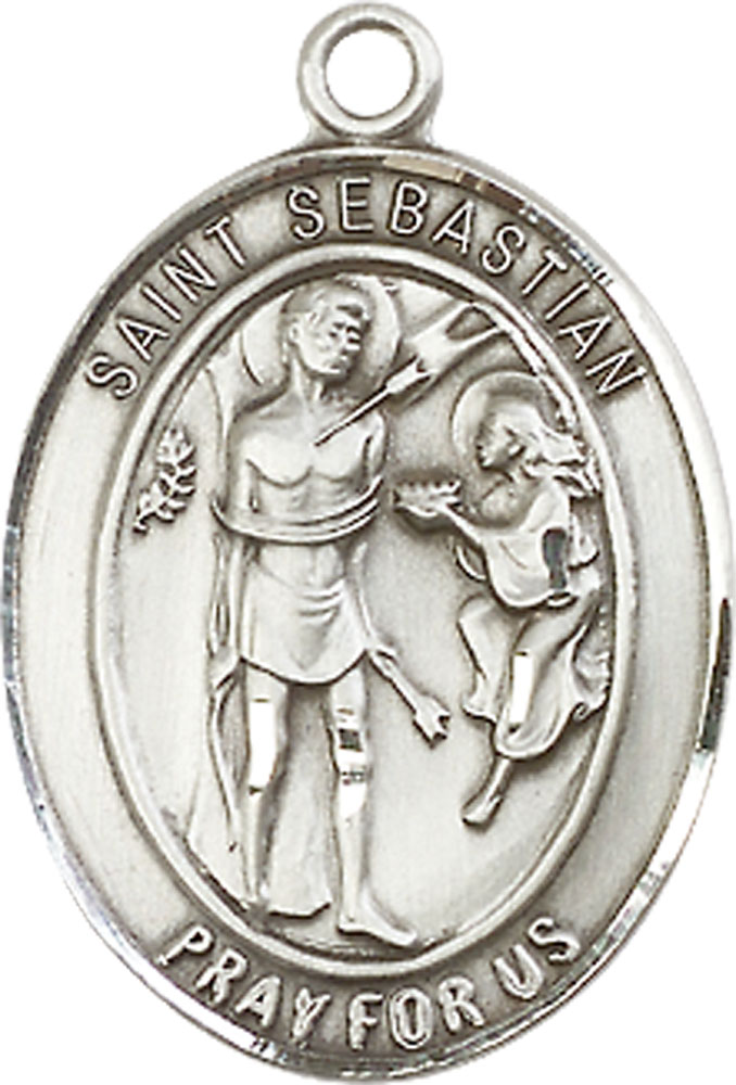 Sterling Silver Saint Sebastian Medal