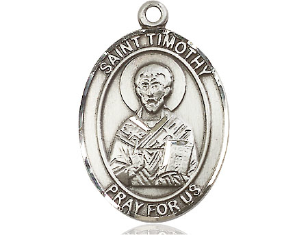 Sterling Silver Saint Timothy Medal