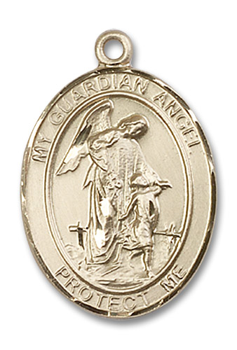 14kt Gold Filled Guardian Angel w/Child Medal