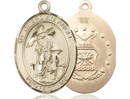 14kt Gold Filled Guardian Angel Air Force Medal