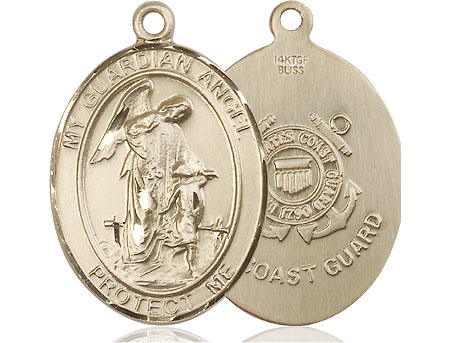14kt Gold Filled Guardian Angel Coast Guard Medal