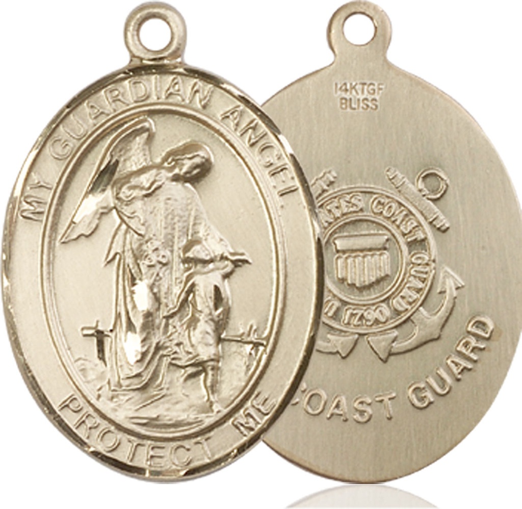 14kt Gold Filled Guardian Angel Coast Guard Medal