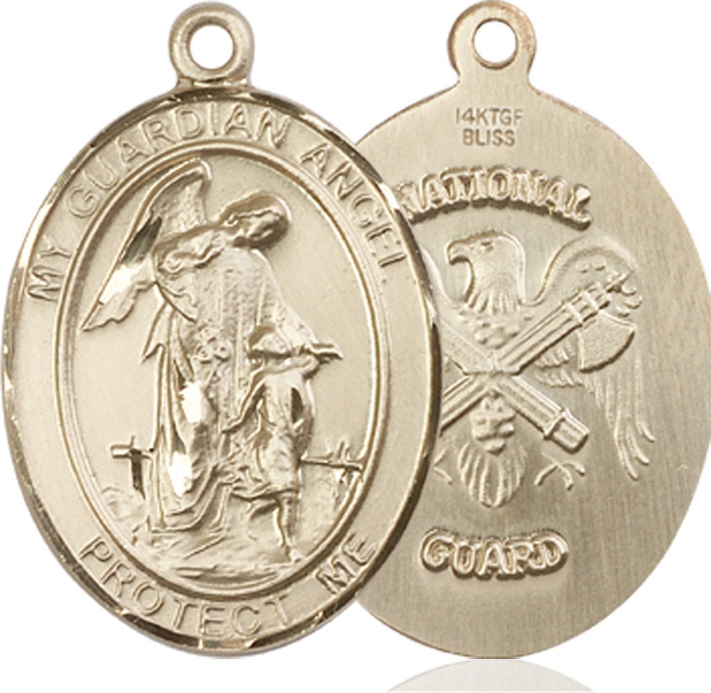 14kt Gold Filled Guardian Angel National Guard Medal