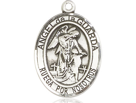 Sterling Silver Angel de la Guarda Medal