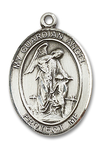 Sterling Silver Guardian Angel w/Child Medal