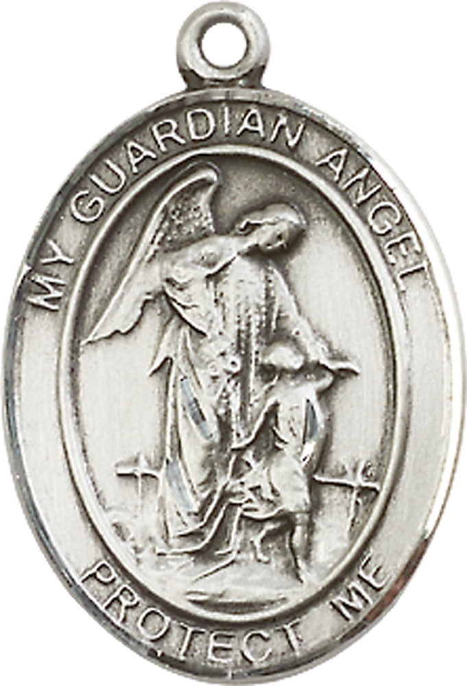 Sterling Silver Guardian Angel w/Child Medal