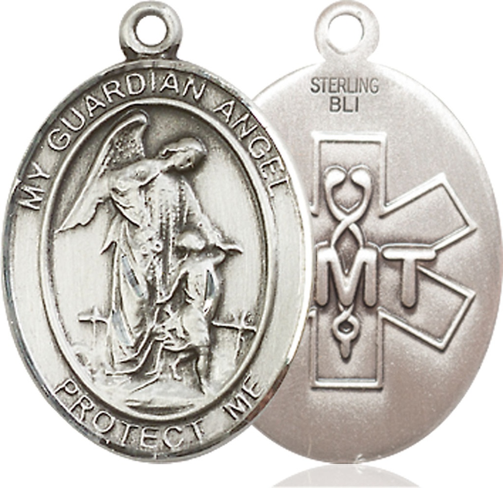 Sterling Silver Guardian Angel EMT Medal