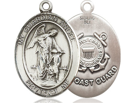 Sterling Silver Guardian Angel Coast Guard Medal