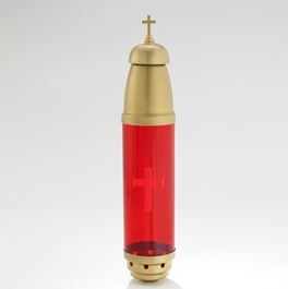 Red Cemetery Lamp - Gold Coat No Filigree