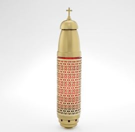 Red Cemetery Lamp - Gold Coat With Filigree