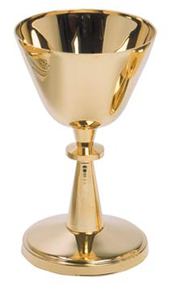 Chalice.  24k gold plated.  5?H., 3? dia. cup, 5 oz. cap.