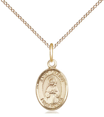 14kt Gold Filled Saint Lillian Pendant on a 18 inch Gold Filled Light Curb chain