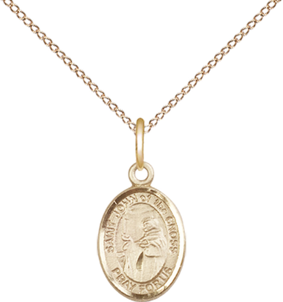 14kt Gold Filled Saint John of the Cross Pendant on a 18 inch Gold Filled Light Curb chain