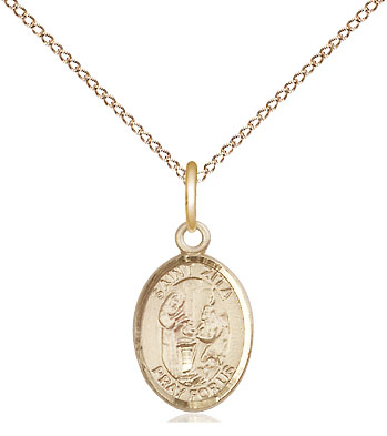 14kt Gold Filled Saint Zita Pendant on a 18 inch Gold Filled Light Curb chain