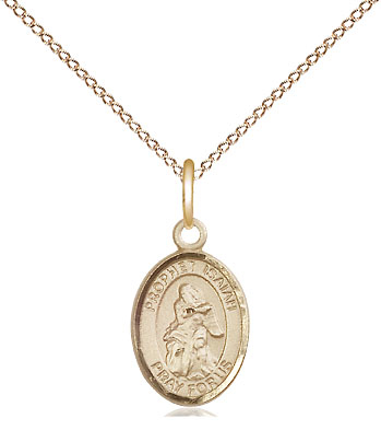 14kt Gold Filled Saint Isaiah Pendant on a 18 inch Gold Filled Light Curb chain