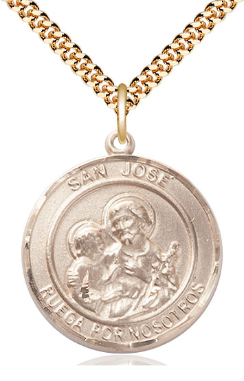 14kt Gold Filled San Jose Pendant on a 24 inch Gold Plate Heavy Curb chain