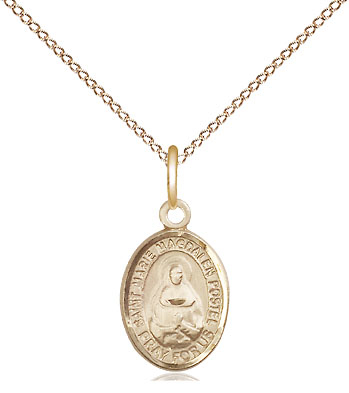 14kt Gold Filled Marie Magdalen Postel Pendant on a 18 inch Gold Filled Light Curb chain