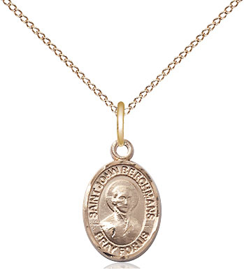 14kt Gold Filled Saint John Berchmans Pendant on a 18 inch Gold Filled Light Curb chain