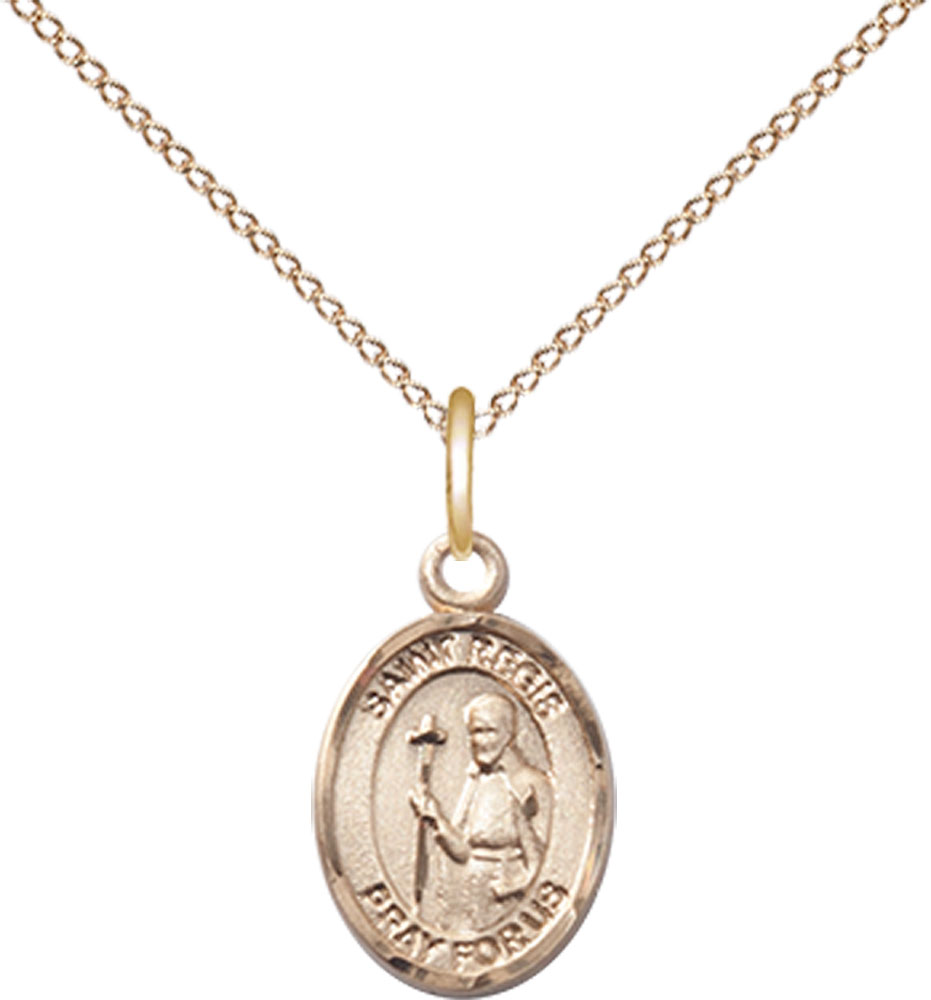 14kt Gold Filled Saint Regis Pendant on a 18 inch Gold Filled Light Curb chain