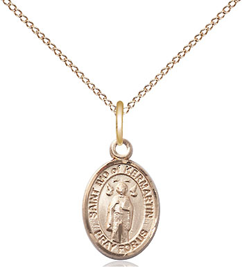 14kt Gold Filled Saint Ivo Pendant on a 18 inch Gold Filled Light Curb chain