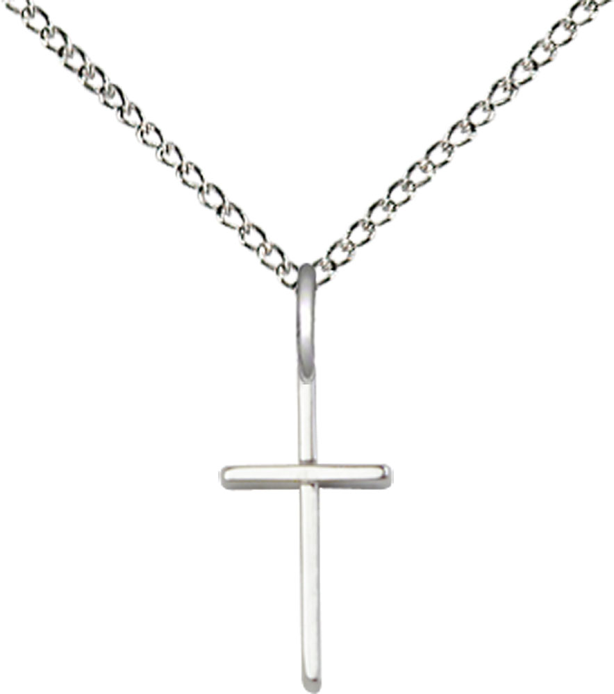 Sterling Silver Cross Pendant on a 18 inch Sterling Silver Light Curb chain