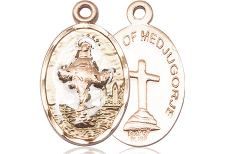 14kt Gold Our Lady of Medugorje Medal