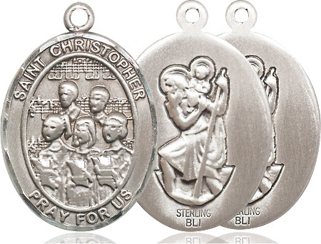 Sterling Silver Saint Christopher Choir Medal