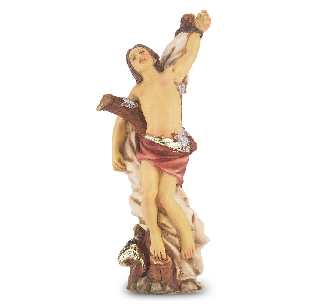 4" Saint Sebastian Cold Cast Resin Hand Painted Statue  P65