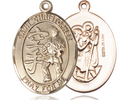14kt Gold Filled Saint Christopher Karate Medal