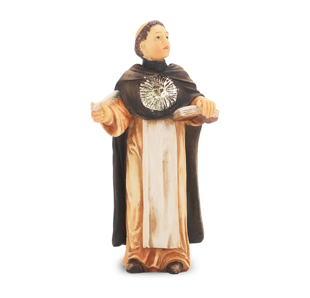 4" Cold Cast Resin Hand Painted Statue of St Thomas Aquinas 