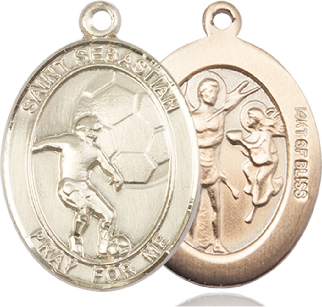 14kt Gold Filled Saint Sebastian Soccer Medal