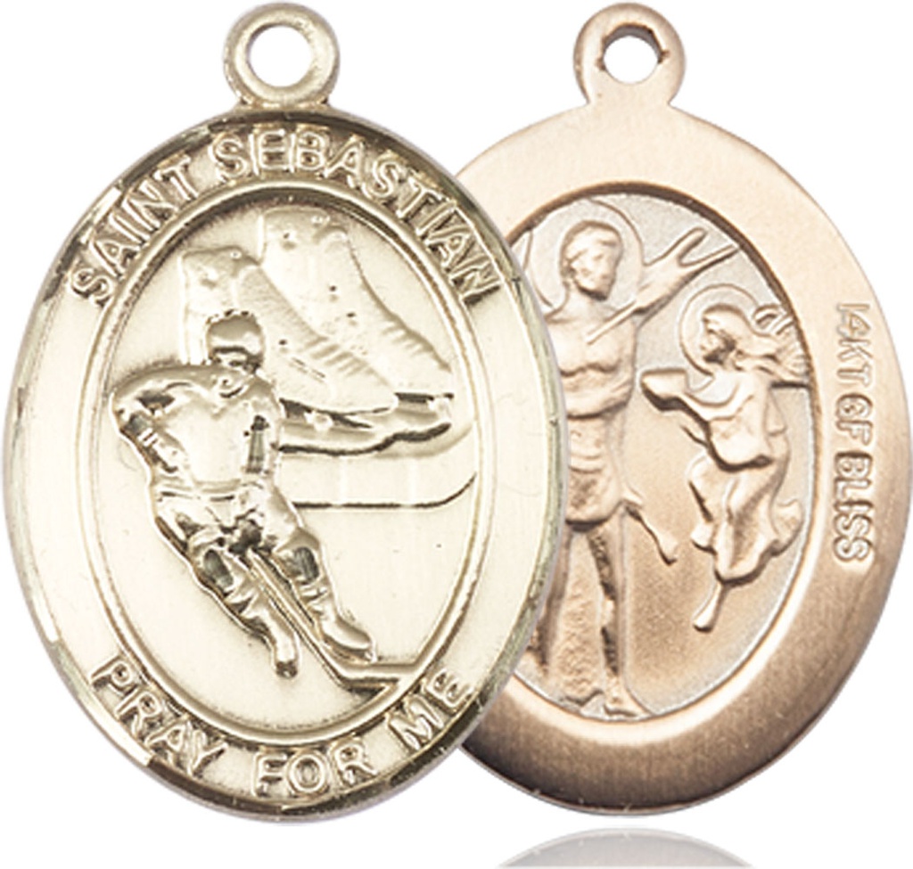 14kt Gold Filled Saint Sebastian Hockey Medal