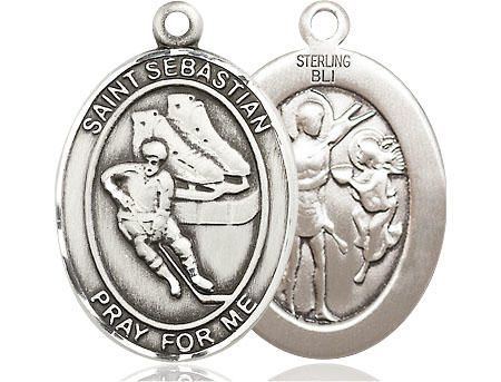 Sterling Silver Saint Sebastian Hockey Medal