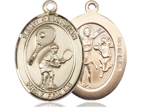 14kt Gold Filled Saint Sebastian Tennis Medal