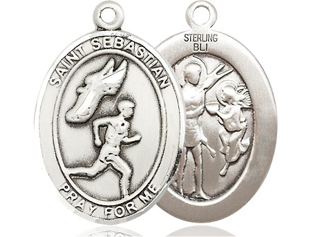 Sterling Silver Saint Sebastian Track and Field Medal